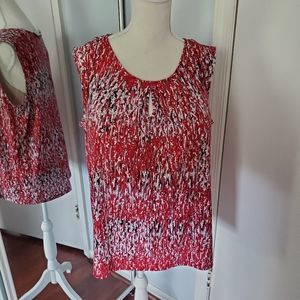{Jones Studio} Red Keyhole Blouse